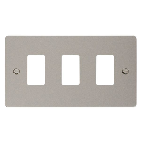 Click FPPN20403 GridPro Pearl Nickel 3 Gang Define Front Plate