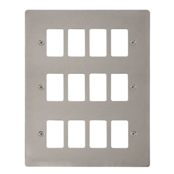 Click FPPN20512 GridPro Pearl Nickel 12 Gang Define Front Plate