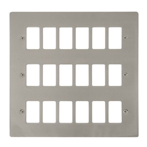 Click FPPN20518 GridPro Pearl Nickel 18 Gang Define Front Plate