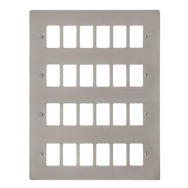 Click FPPN20524 GridPro Pearl Nickel 24 Gang Define Front Plate