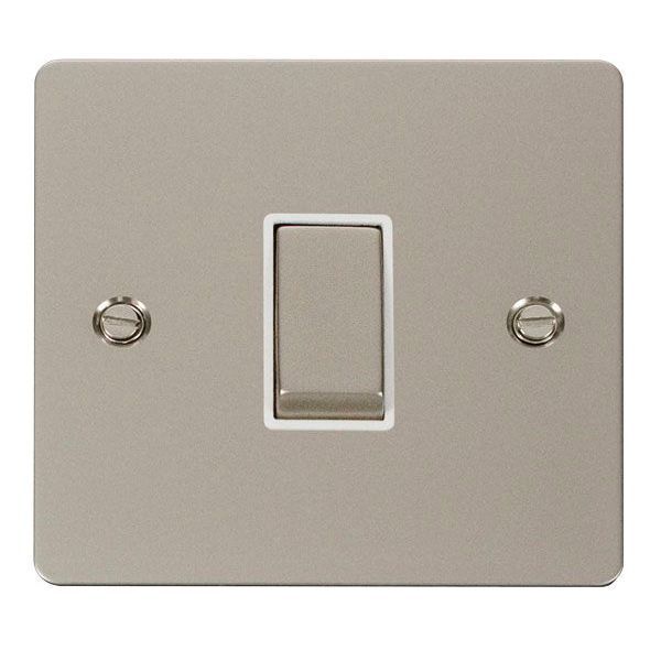 Click FPPN411WH Define Pearl Nickel Ingot 1 Gang 10AX 2 Way Plate Switch - White Insert
