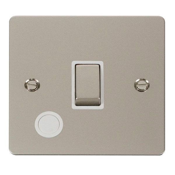 Click FPPN522WH Define Pearl Nickel Ingot 20A 2 Pole Optional Flex Outlet Plate Switch - White Insert