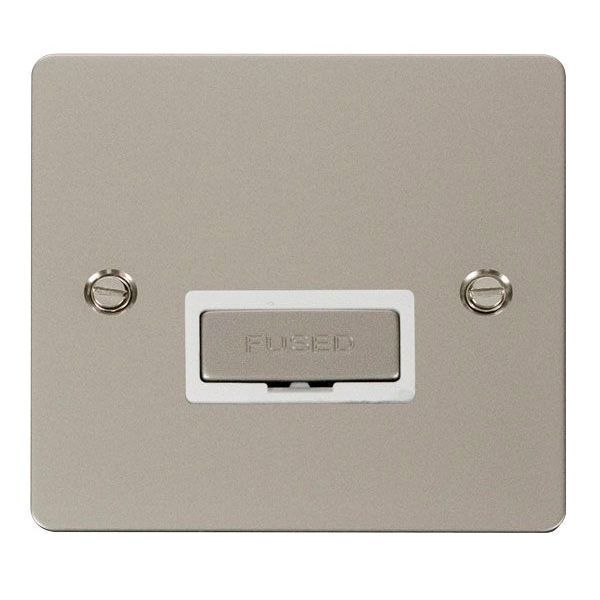 Click FPPN750WH Define Pearl Nickel Ingot 13A Fused Spur Unit - White Insert