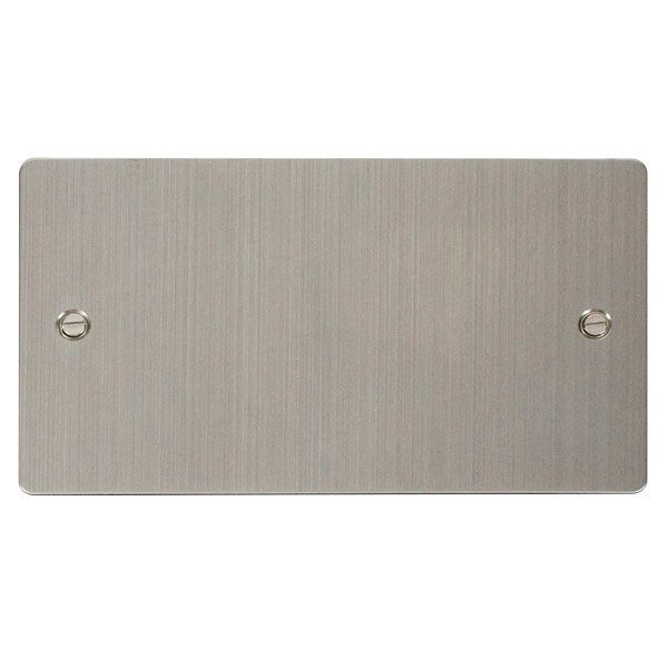 Click FPSS061 Define Stainless Steel 2 Gang Blank Plate 