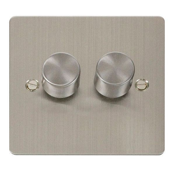 Click FPSS152 Define Stainless Steel 2 Gang 400Va 2 Way Dimmer Switch