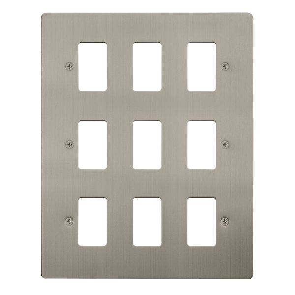 Click FPSS20509 GridPro Stainless Steel 9 Gang Define Front Plate