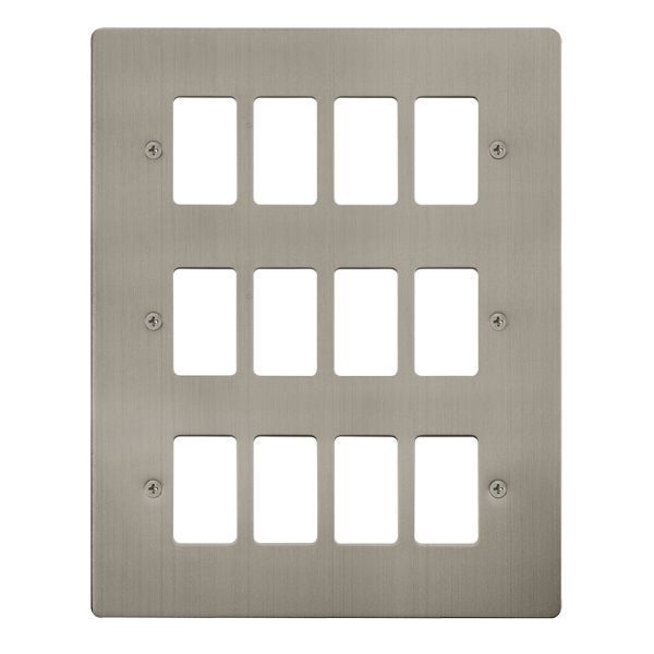 Click FPSS20512 GridPro Stainless Steel 12 Gang Define Front Plate