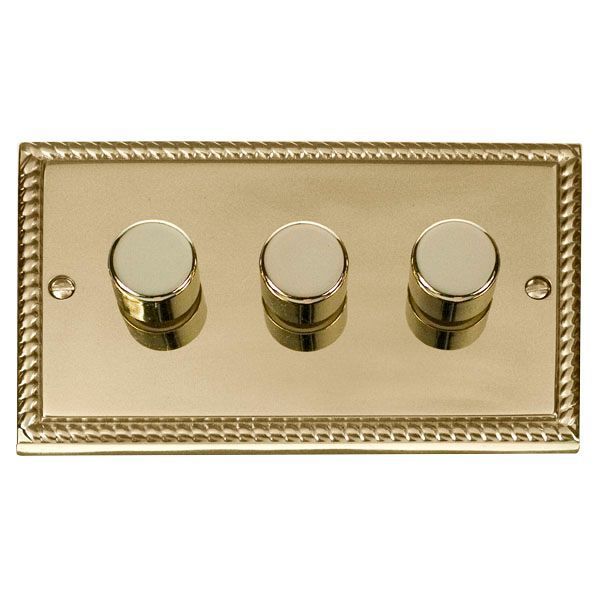Click GCBR153 Deco Georgian Style 3 Gang 400W-VA 2 Way Resistive-Inductive Dimmer Switch