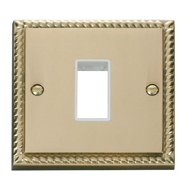 Click GCBR401WH MiniGrid Georgian Style 1 Gang 1 Aperture Deco Unfurnished Front Plate - White Insert
