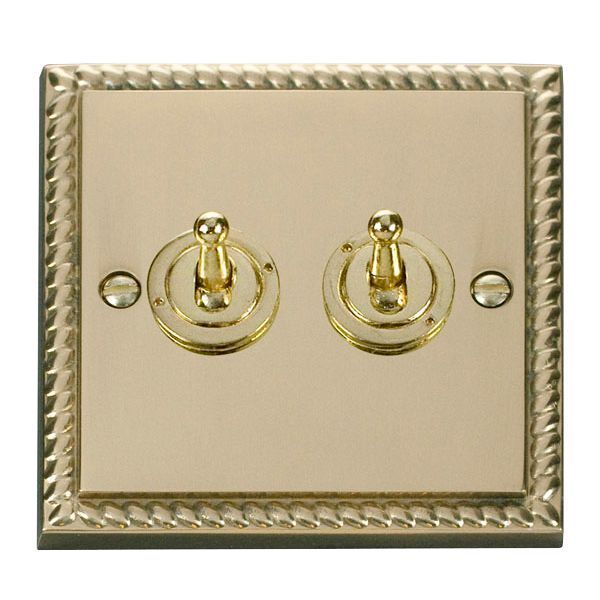 Click GCBR422 Deco Georgian Style 2 Gang 10AX 2 Way Dolly Toggle Switch
