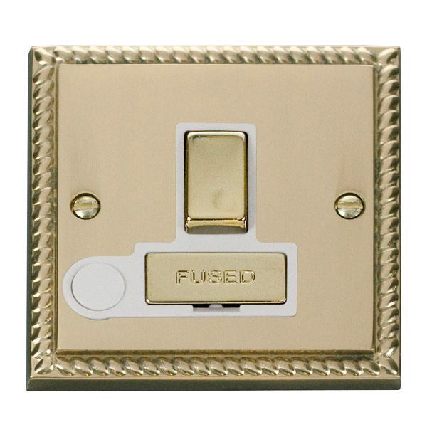 Click GCBR551WH Deco Georgian Style Ingot 13A Flex Outlet Switched Fused Spur Unit - White Insert