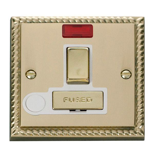 Click GCBR552WH Deco Georgian Style Ingot 13A Flex Outlet Neon Switched Fused Spur Unit - White Insert