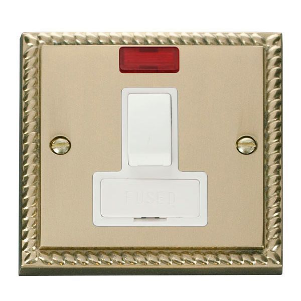 Click GCBR652WH Deco Georgian Style 13A Neon Switched Fused Spur Unit - White Insert