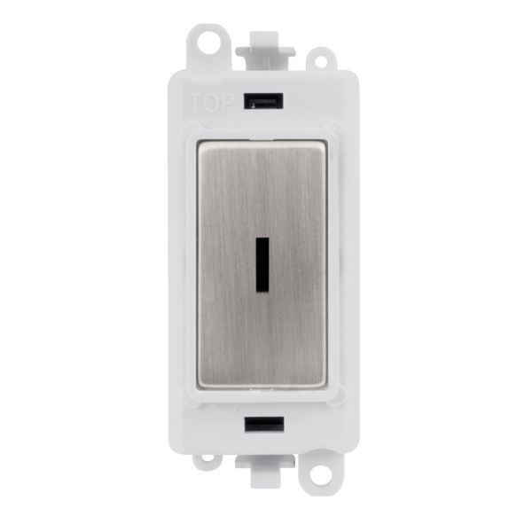 Click GM2014PWSS GridPro Stainless Steel 20AX 2 Way Retractive Keyswitch Module - White Insert