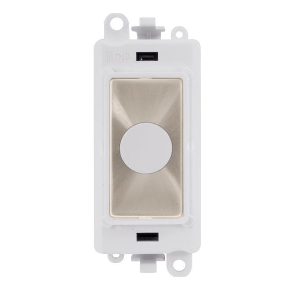 Click GM2017PWBS GridPro Brushed Steel 20A Flex Outlet Module - White Insert