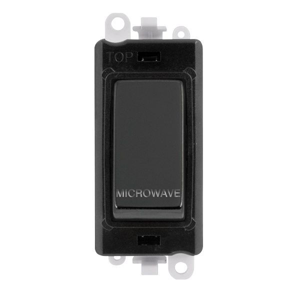 Click GM2018BKBN-MW GridPro Black Nickel 20AX 2 Pole MICROWAVE Switch Module - Black Insert