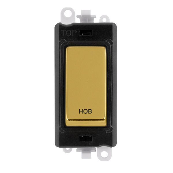 Click GM2018BKBR-HB GridPro Polished Brass 20AX 2 Pole HOB Switch Module - Black Insert