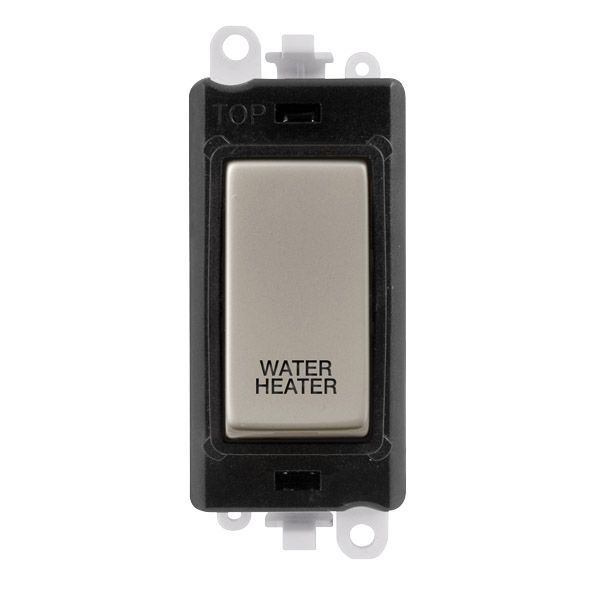Click GM2018BKPN-WH GridPro Pearl Nickel 20AX 2 Pole WATER HEATER Switch Module - Black Insert