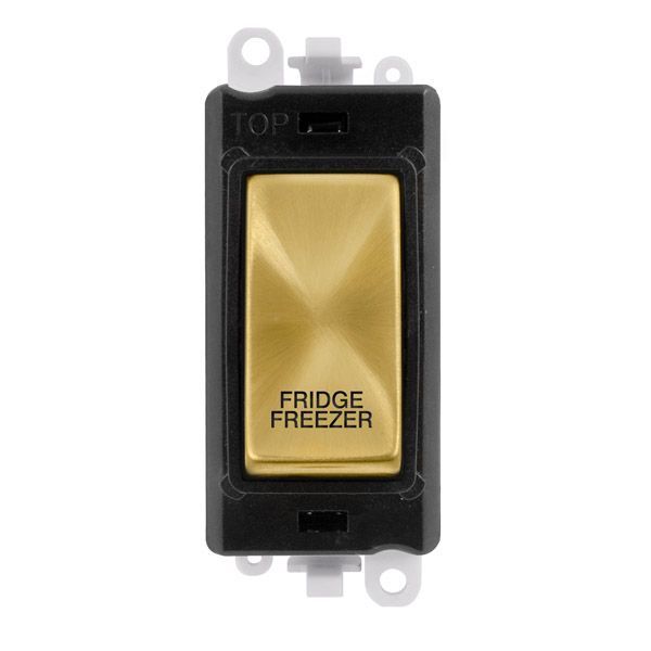 Click GM2018BKSB-FF GridPro Satin Brass 20AX 2 Pole FRIDGE FREEZER Switch Module - Black Insert