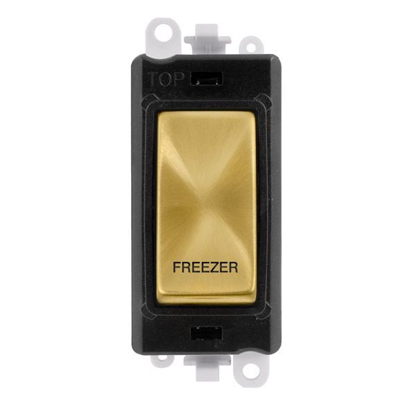 Click GM2018BKSB-FZ GridPro Satin Brass 20AX 2 Pole FREEZER Switch Module - Black Insert