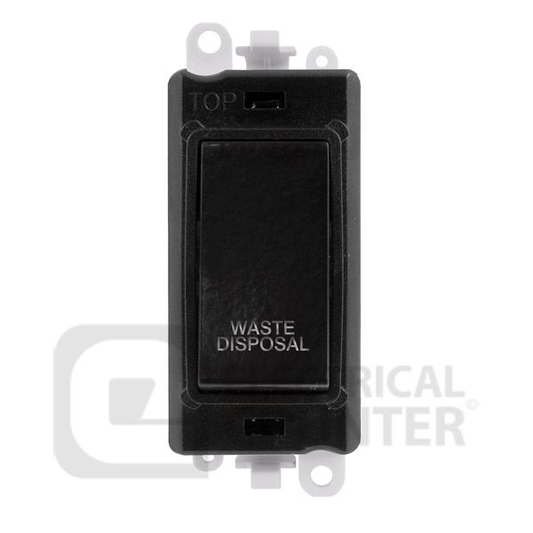 Click GM2018BK-WD GridPro Black 20AX 2 Pole WASTE DISPOSAL Switch Module - Black Insert