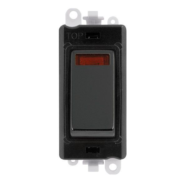 Click GM2018NBKBN GridPro Black Nickel 20AX 2 Pole Neon Switch Module - Black Insert