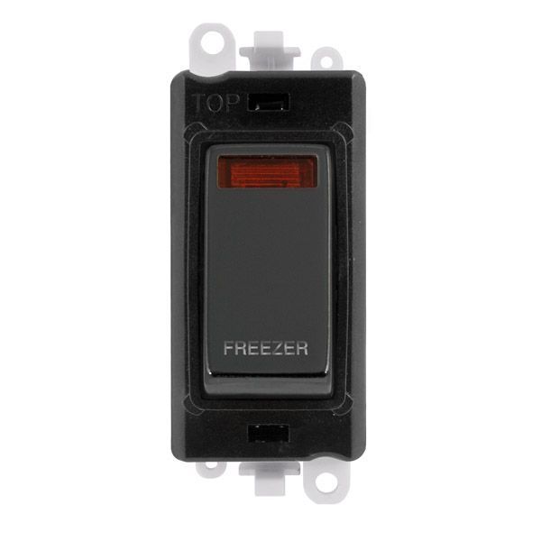 Click GM2018NBKBN-FZ GridPro Black Nickel 20AX 2 Pole Neon FREEZER Switch Module - Black Insert