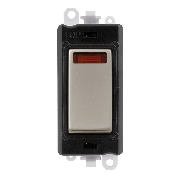 Click GM2018NBKPN GridPro Pearl Nickel 20AX 2 Pole Neon Switch Module - Black Insert