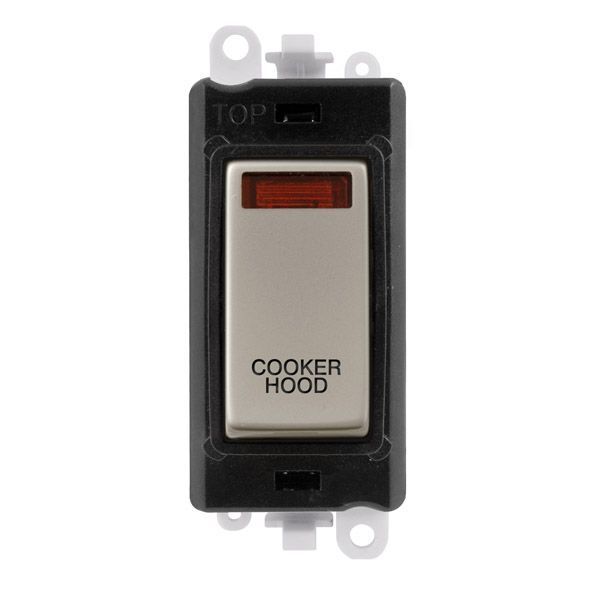 Click GM2018NBKPN-CH GridPro Pearl Nickel 20AX 2 Pole Neon COOKER HOOD Switch Module - Black Insert