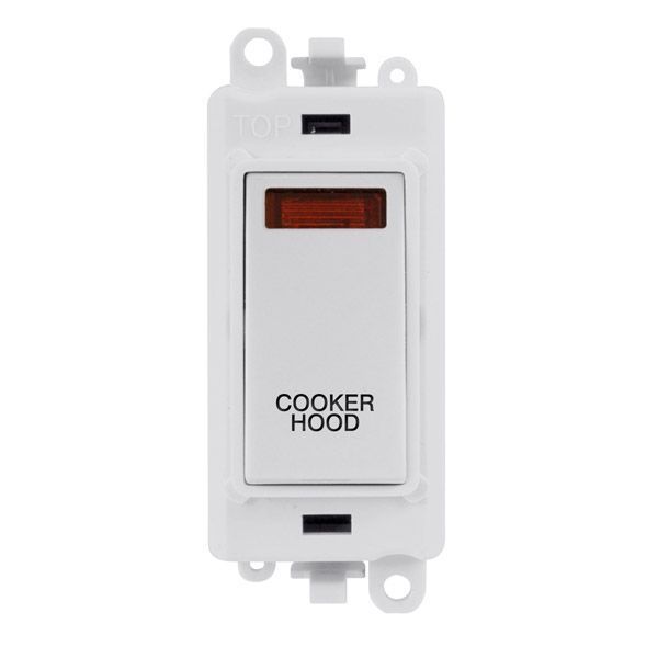 Click GM2018NPW-CH GridPro White 20AX 2 Pole Neon COOKER HOOD Switch Module - White Insert