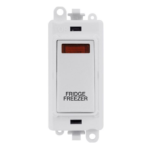 Click GM2018NPW-FF GridPro White 20AX 2 Pole Neon FRIDGE FREEZER Switch Module - White Insert