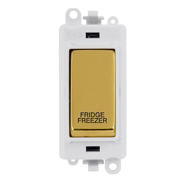 Click GM2018PWBR-FF GridPro Polished Brass 20AX 2 Pole FRIDGE FREEZER Switch Module - White Insert