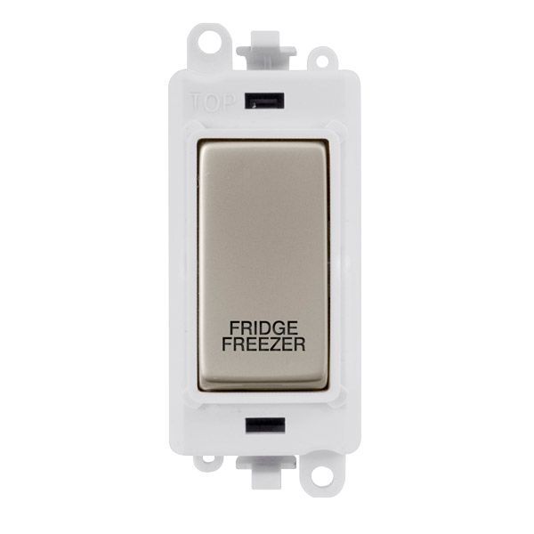 Click GM2018PWPN-FF GridPro Pearl Nickel 20AX 2 Pole FRIDGE FREEZER Switch Module - White Insert