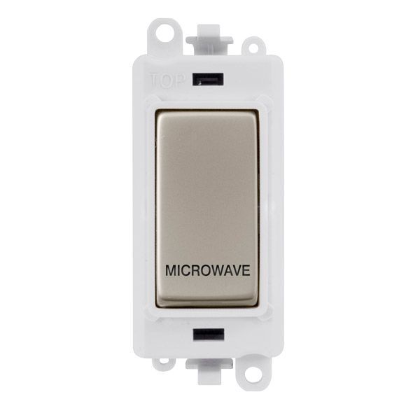 Click GM2018PWPN-MW GridPro Pearl Nickel 20AX 2 Pole MICROWAVE Switch Module - White Insert