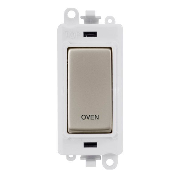 Click GM2018PWPN-OV GridPro Pearl Nickel 20AX 2 Pole OVEN Switch Module - White Insert
