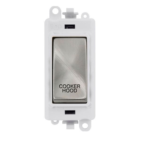 Click GM2018PWSC-CH GridPro Satin Chrome 20AX 2 Pole COOKER HOOD Switch Module - White Insert