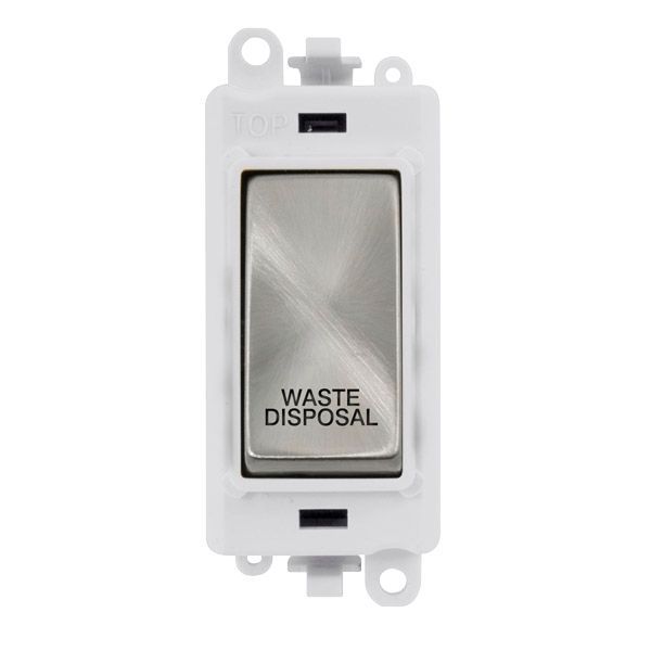 Click GM2018PWSC-WD GridPro Satin Chrome 20AX 2 Pole WASTE DISPOSAL Switch Module - White Insert