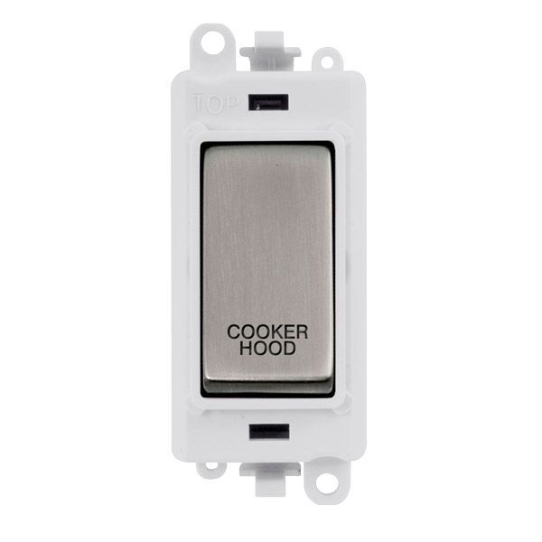 Click GM2018PWSS-CH GridPro Stainless Steel 20AX 2 Pole COOKER HOOD Switch Module - White Insert
