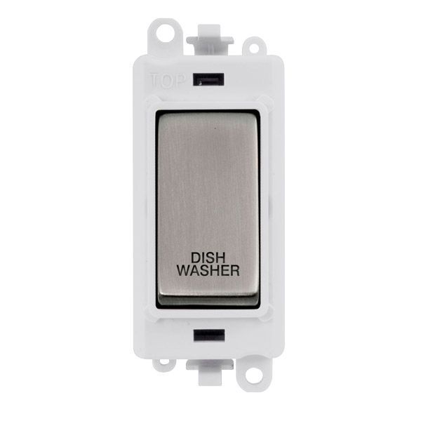 Click GM2018PWSS-DW GridPro Stainless Steel 20AX 2 Pole DISHWASHER Switch Module - White Insert