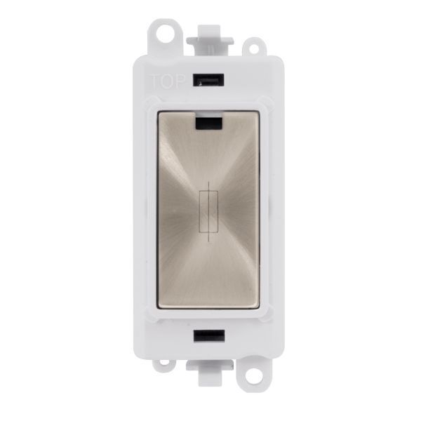 Click GM2047PWBS GridPro Brushed Steel 13A Fused Spur Module - White Insert