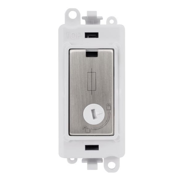 Click GM2047-LPWSS GridPro Stainless Steel 13A Lockable Fused Spur Module - White Insert