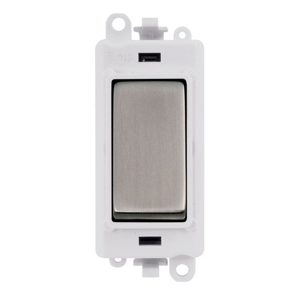 Click GM2070PWSS GridPro Stainless Steel 20AX 3 Position Switch Module - White Insert