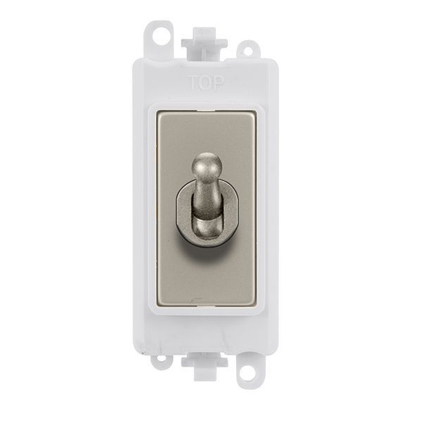 Click GM209002PWPN GridPro Pearl Nickel 20AX 2 Way Toggle Switch Module - White Insert