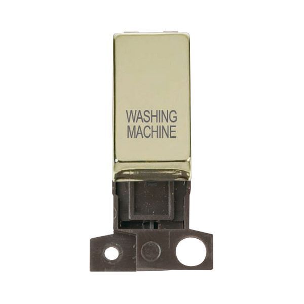 Click MD018BR-WM MiniGrid Polished Brass Ingot 13A 10AX 2 Pole WASHING MACHINE Switch Module