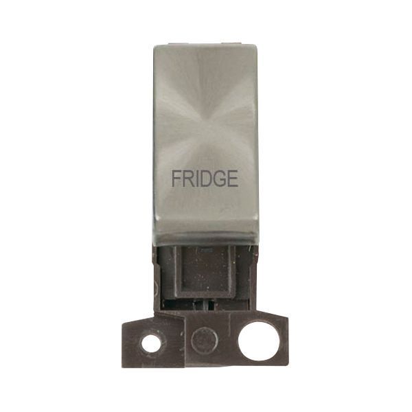 Click MD018BS-FD MiniGrid Brushed Steel Ingot 13A 10AX 2 Pole FRIDGE Switch Module