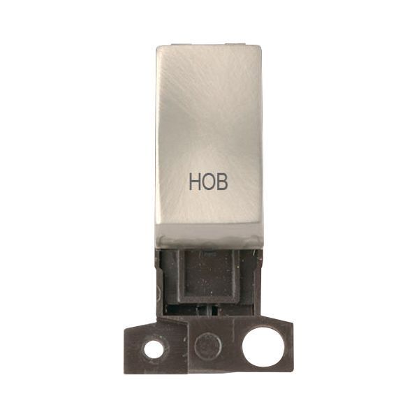 Click MD018SC-HB MiniGrid Satin Chrome Ingot 13A 10AX 2 Pole HOB Switch Module