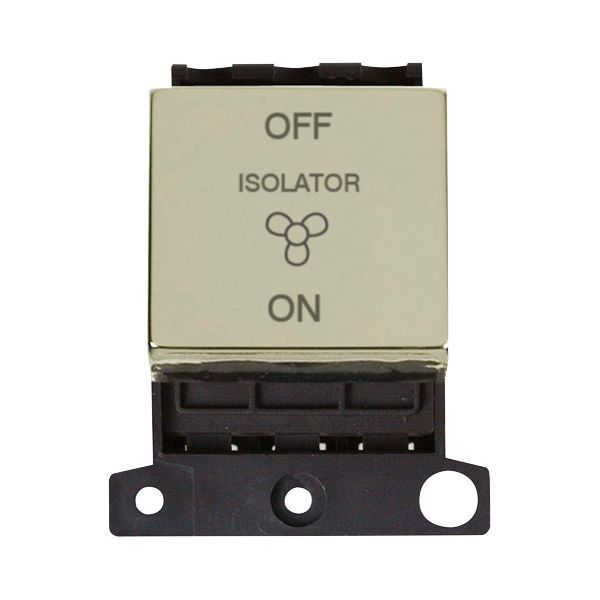Click MD020BR MiniGrid Polished Brass Ingot 10A 3 Pole Fan Isolation Switch Module