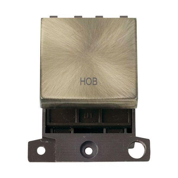 Click MD022AB-HB MiniGrid Antique Brass Ingot 20A Twin Width 2 Pole HOB Switch Module