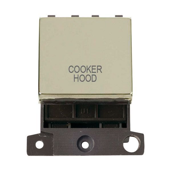 Click MD022BR-CH MiniGrid Polished Brass Ingot 20A Twin Width 2 Pole COOKER HOOD Switch Module