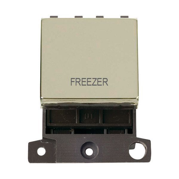 Click MD022BR-FZ MiniGrid Polished Brass Ingot 20A Twin Width 2 Pole FREEZER Switch Module